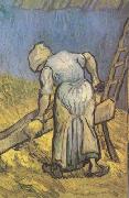 Vincent Van Gogh Peasant Woman Cutting Straw (nn04) oil painting reproduction